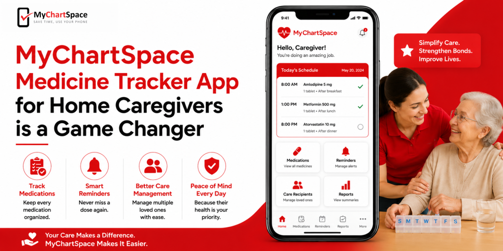 The MyChartSpace App IS A Digital Medicine Tracker For Care Homes And Caregivers